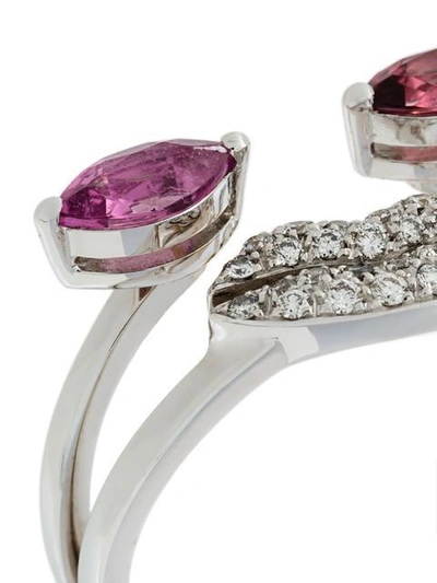 Shop Delfina Delettrez Face Embellished Ring - Metallic