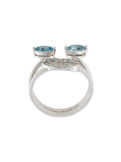 Shop Delfina Delettrez Face Embellished Ring In Metallic
