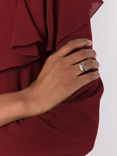 Shop Delfina Delettrez Face Embellished Ring In Metallic