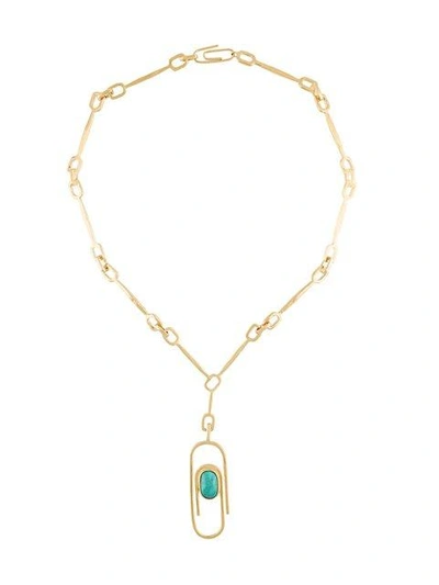 Aurelie Bidermann Woman Angelica Gold-plated Turquoise Necklace Gold In Metallic