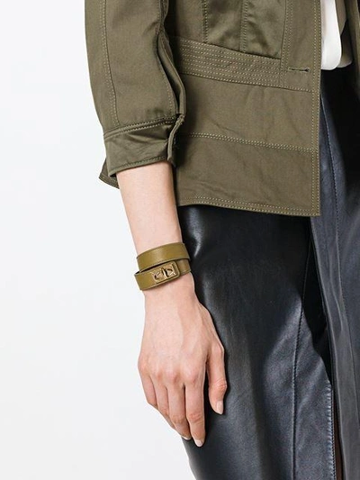 Shop Givenchy 'shark' Bracelet In Green