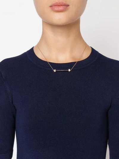 Shop Kristin Hanson Onyx And Diamond Bar Necklace In Black