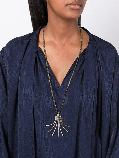 Shop Lanvin Spiral Spread Necklace - Metallic