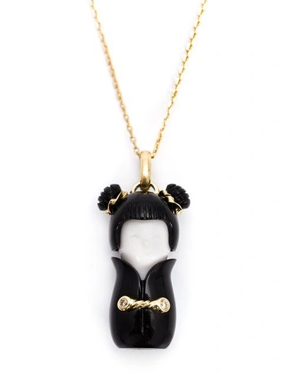 Shop Kristin Hanson 'kokeshi Doll'charm Necklace In Black