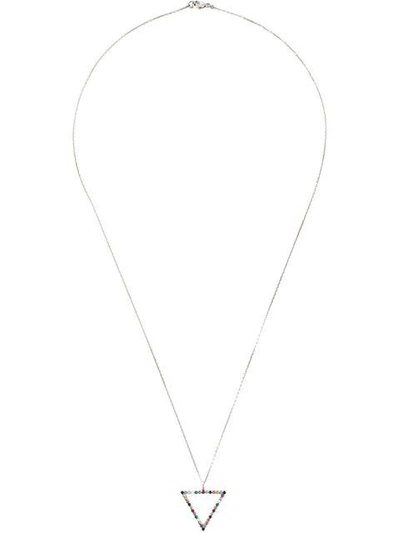 Shop Gisele For Eshvi 18kt White Gold Gemstone Necklace - Metallic