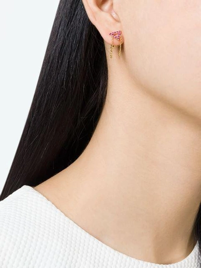 Shop Gisele For Eshvi 'july' Ruby Earrings - Metallic