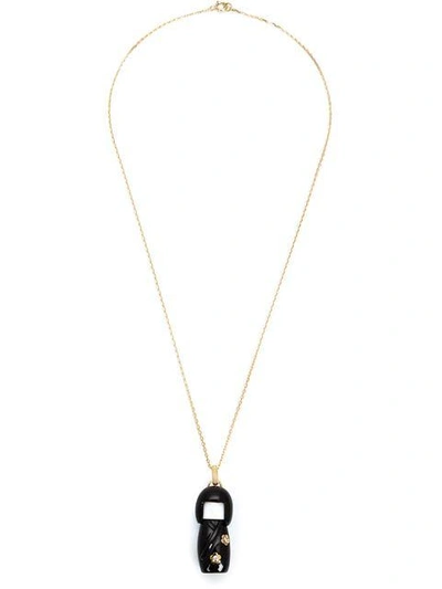 Shop Kristin Hanson 'kokeshi Doll'charm Necklace In Black