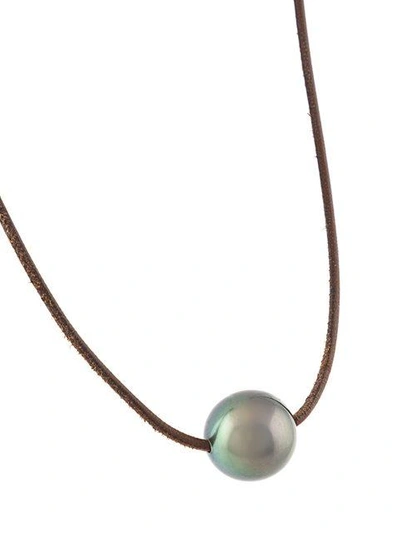 Shop Mignot St Barth 'julia' Pearl Necklace - Brown