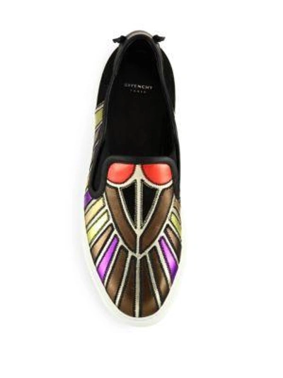 Shop Givenchy Street Line Multicolor Metallic Leather Skate Sneakers