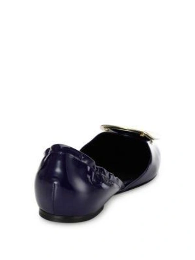 Shop Roger Vivier Ballerine Chips Patent Leather D'orsay Flats In Blue