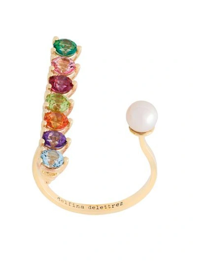 Shop Delfina Delettrez 'vein' Ring - Multicolour