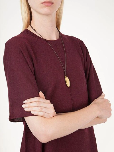 Shop Mignot St Barth 'galet' Pendant Necklace - Brown