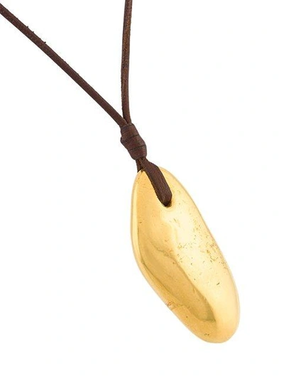 Shop Mignot St Barth 'galet' Pendant Necklace - Brown