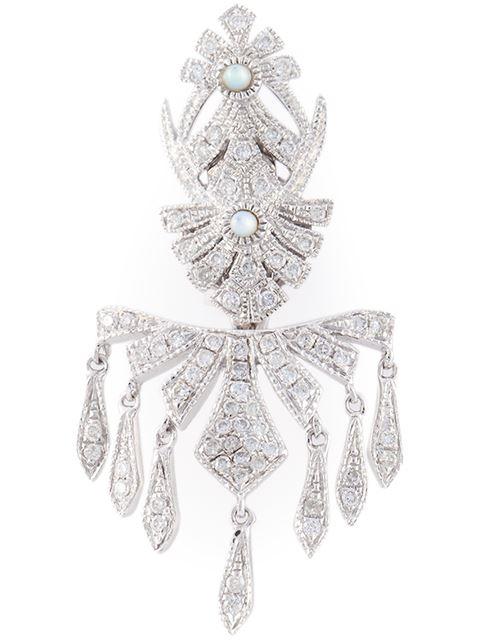 Joelle Jewellery Pave Diamond Earring In Metal White Modesens