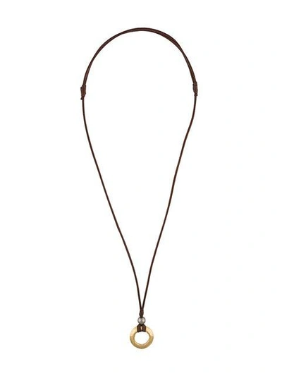 Shop Mignot St Barth Adjustable 'enso' Necklace - Brown