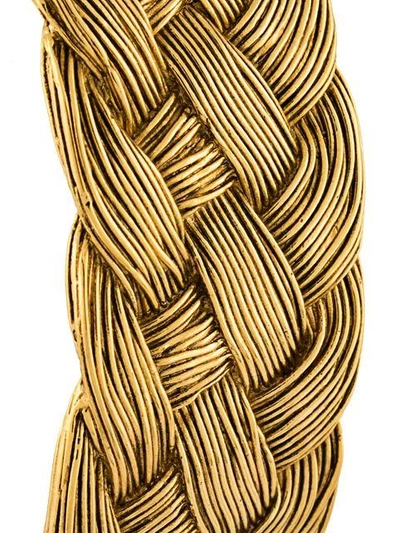 Shop Aurelie Bidermann 'braided' Open Bracelet In Metallic