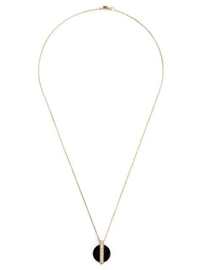 Shop Kristin Hanson Diamond Baguette Disc Pendant Necklace In Black