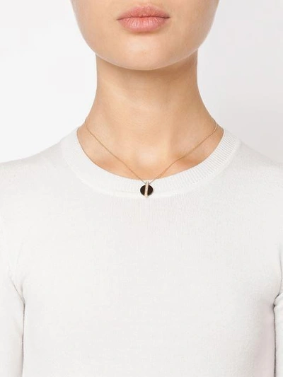 Shop Kristin Hanson Diamond Baguette Disc Pendant Necklace In Black