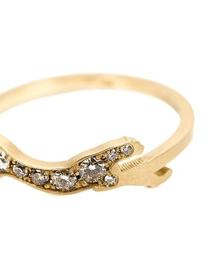Shop Marc Alary Diamond 'cheetah Cycle' Ring In Metallic