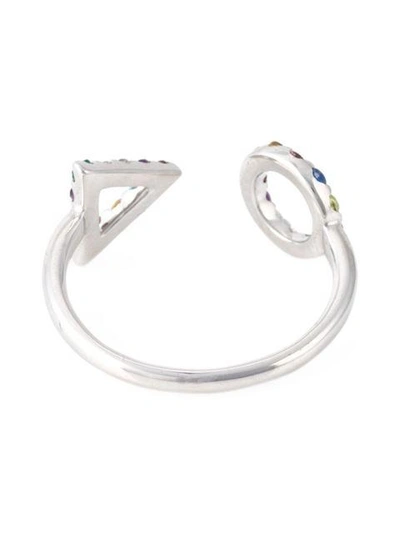 Shop Gisele For Eshvi 18kt White Gold Gemstone Ring - Metallic