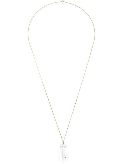 Shop Kristin Hanson Diamond Detail Key Necklace In White