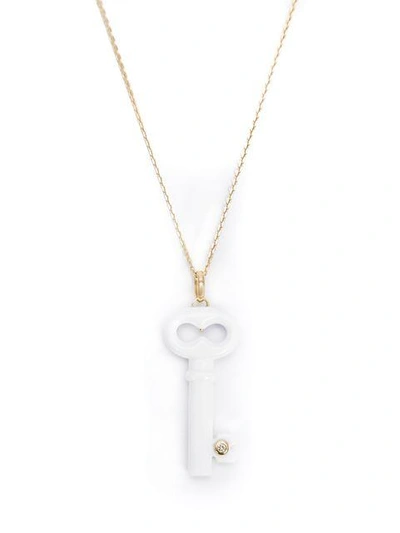 Shop Kristin Hanson Diamond Detail Key Necklace In White