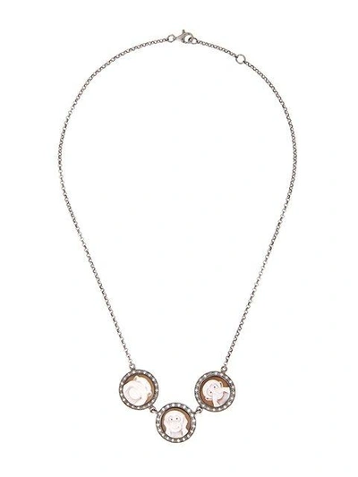 Shop Amedeo 'three Monkeys' Necklace In Metallic