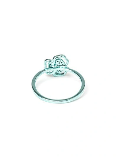 Shop As29 Diamond Flower Ring - Blue