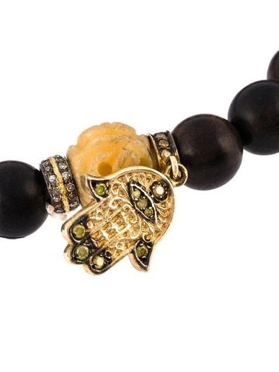 Shop Loree Rodkin Bead Diamond Hamsa Bracelet In Metallic