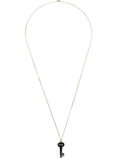 Shop Kristin Hanson Diamond Detail Key Necklace In Black