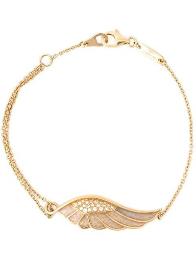 Shop Garrard 18kt Gold Diamond Detail Wing Bracelet - Metallic