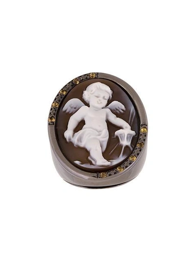 Shop Amedeo Cherub Ring In Metallic