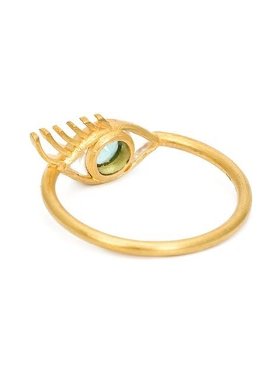 Shop Marie Helene De Taillac 22kt Gold Eye Ring - Metallic