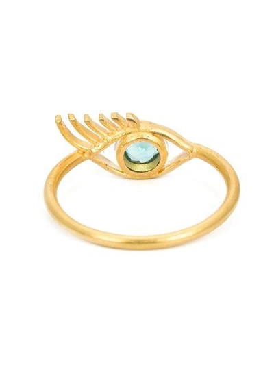 Shop Marie Helene De Taillac 22kt Gold Eye Ring - Metallic