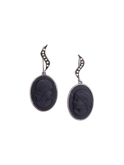 Shop Amedeo Slate Earrings In Black
