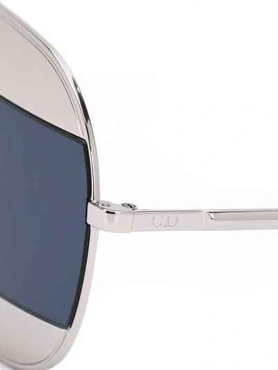 Shop Dior 'split 1' Sunglasses In Metallic
