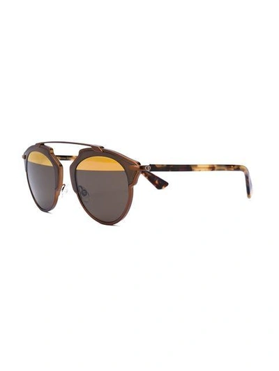 Shop Dior Round Frame Sunglasses In Brown