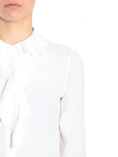 Shop Boutique Moschino Shirt With Volants In Bianco