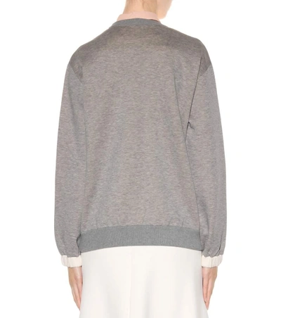 Shop Stella Mccartney Embroidered Sweatshirt In Grey Melaege