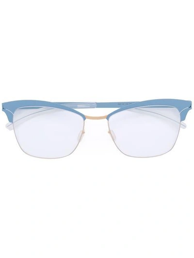 Shop Mykita Celia Square Frame Glasses In Blue