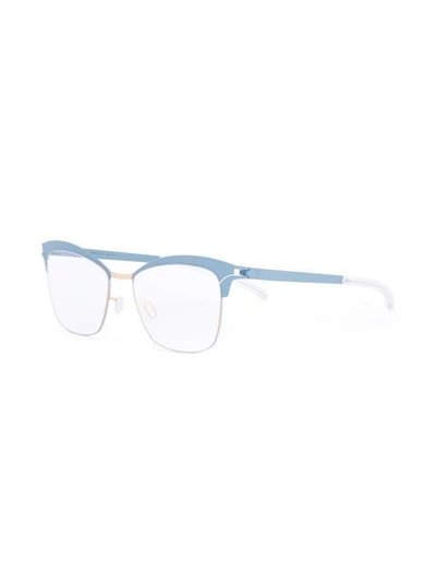 Shop Mykita Celia Square Frame Glasses In Blue