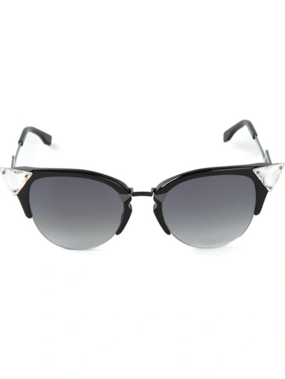 Fendi Eyewear Embellished Cat-eye Sunglasses - Black