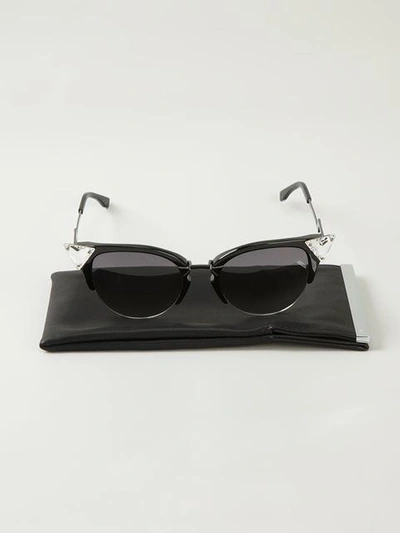 Shop Fendi Eyewear Embellished Cat-eye Sunglasses - Black
