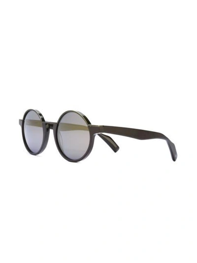Shop Yohji Yamamoto Round Framed Sunglasses - Black