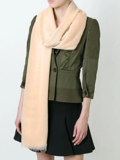 Shop Ferragamo Plain Scarf In Neutrals