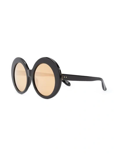 Shop Linda Farrow Oval Sunglasses In Black