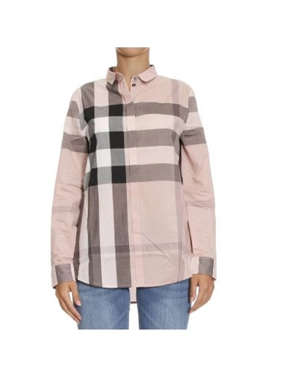 Shop Burberry Shirt Shirt Woman  In Pink