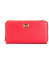 Dolce & Gabbana Dauphine Leather Zip-around Wallet In Pink