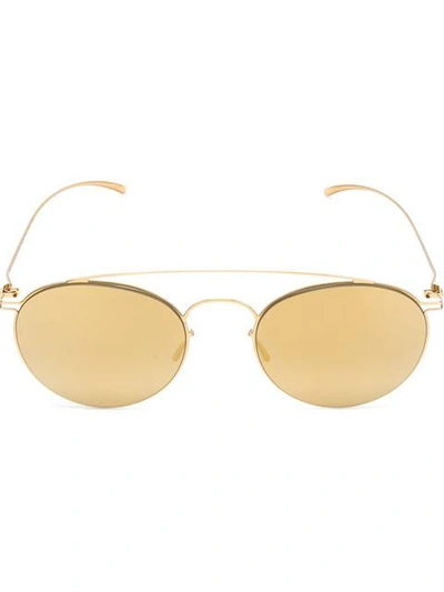 Shop Mykita X Maison Margiela Round Sunglasses In Metallic