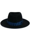 Maison Michel Black Henrietta Bondage Fedora Hat